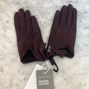 Merlot colored Gorgeous leather driving gloves